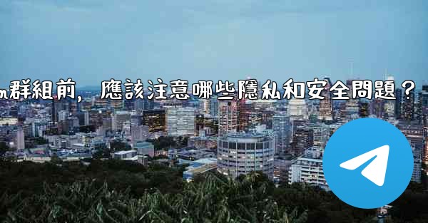 <b>加入一個陌生Telegram群組前，應該注意哪些隱私和安全問題？</b>