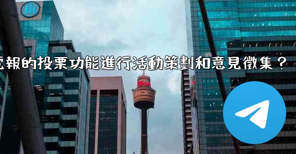 <b>如何利用電報的投票功能進行活動策劃和意見徵集？</b>