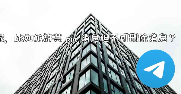 如何設置電報管理員權限，比如允許其 pin 消息但不可刪除消息？