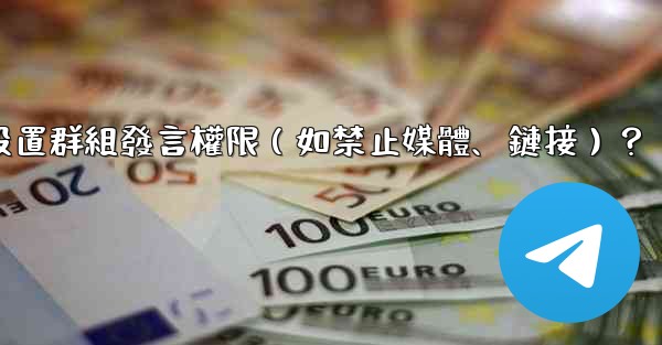 電報如何設置群組發言權限（如禁止媒體、鏈接）？