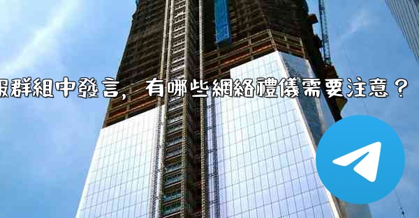 <b>在大型電報群組中發言，有哪些網絡禮儀需要注意？</b>