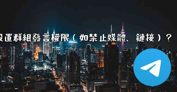 電報如何設置群組發言權限（如禁止媒體、鏈接）？