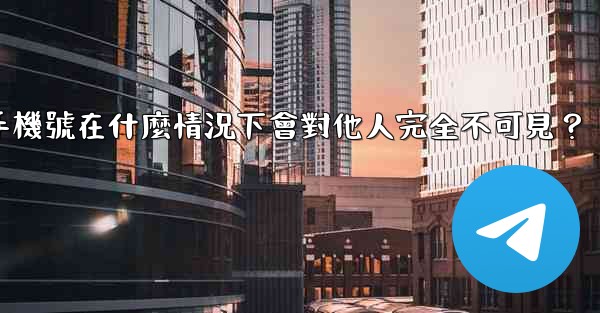 電報攻略，我的手機號在什麼情況下會對他人完全不可見？